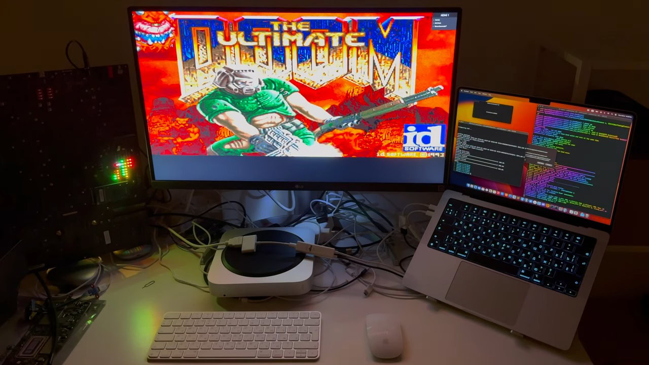 DOOM running on Apple Lightning to HDMI dongle