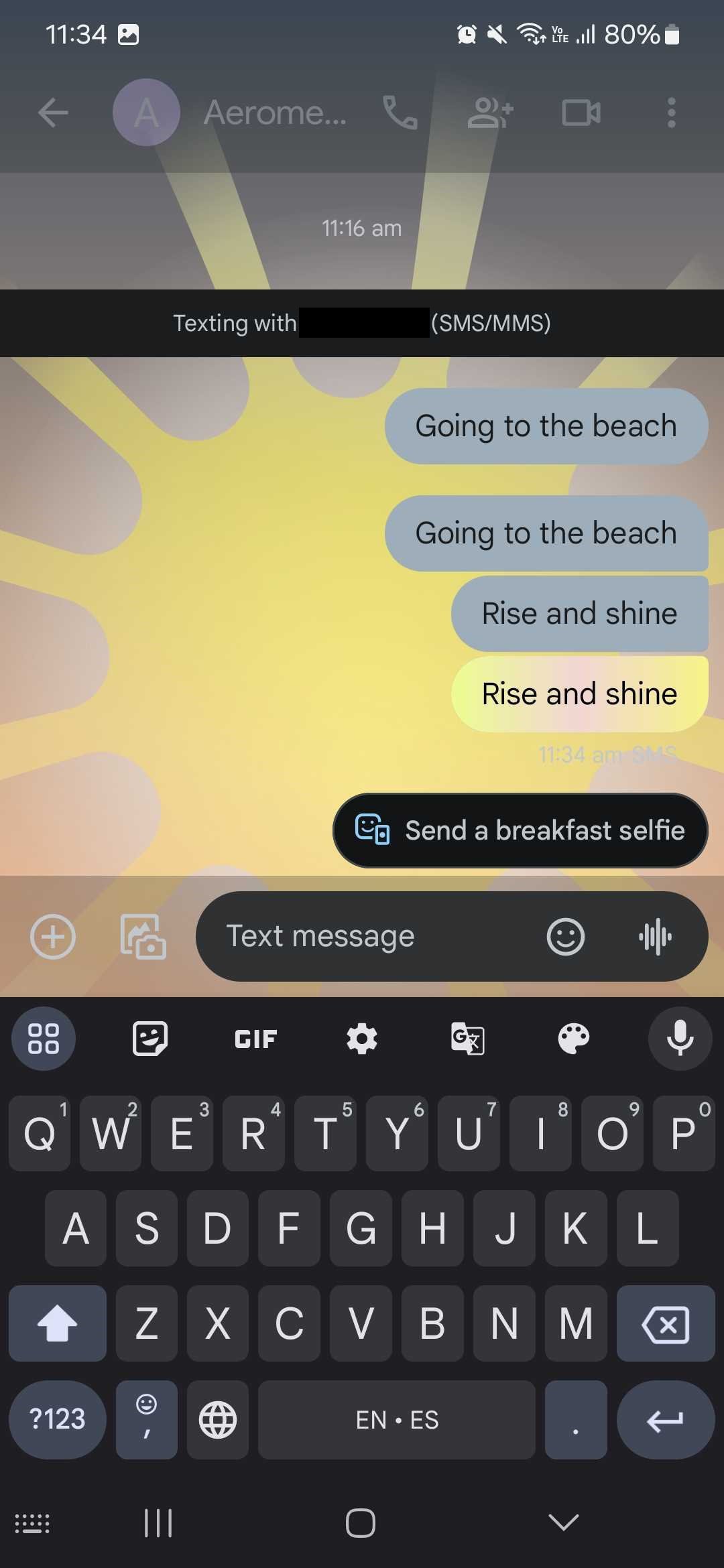 Google Messages Screen Effects Rise and Shine