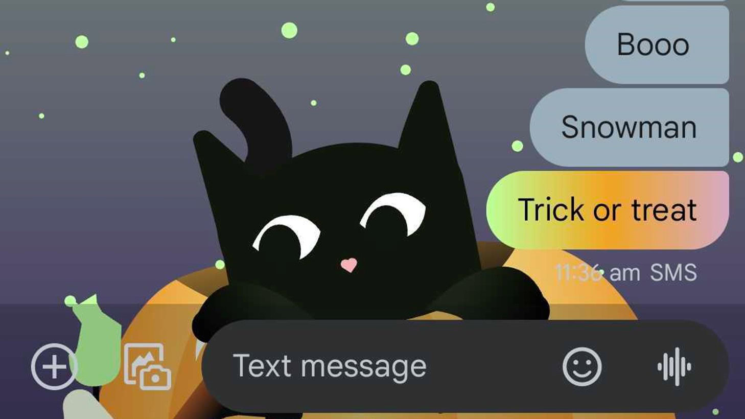 Google Messages Screen Effects Trick or Treat Close