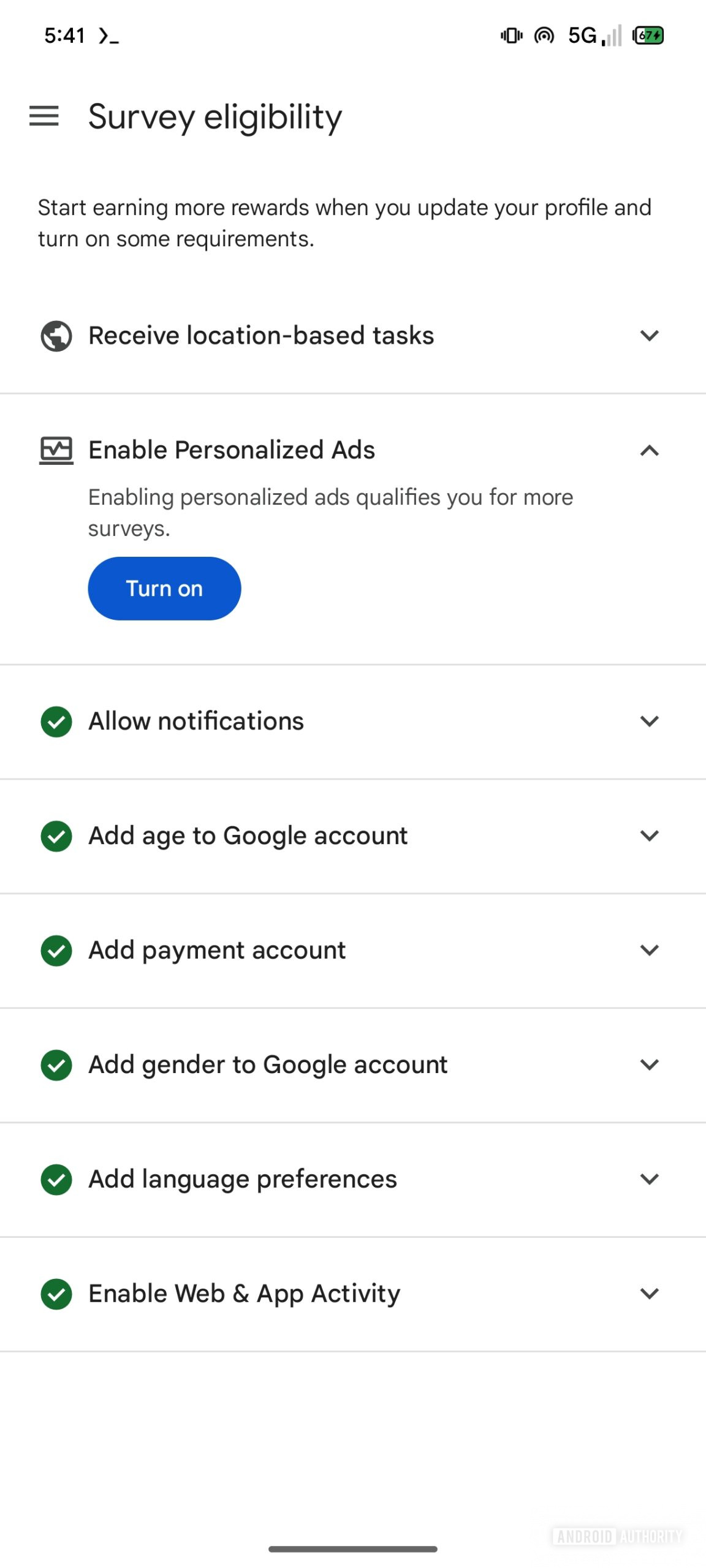 Google Opinion Rewards New