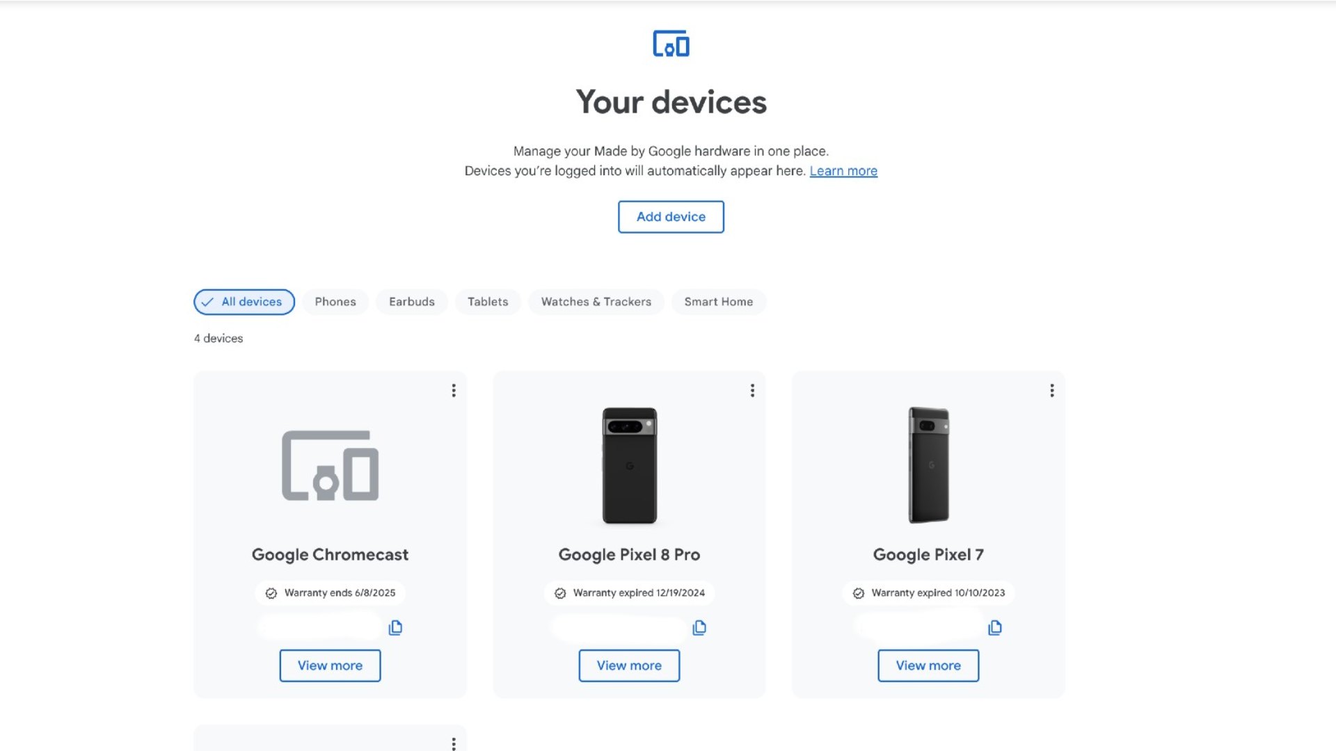 Google Store Halaman Perangkat Anda