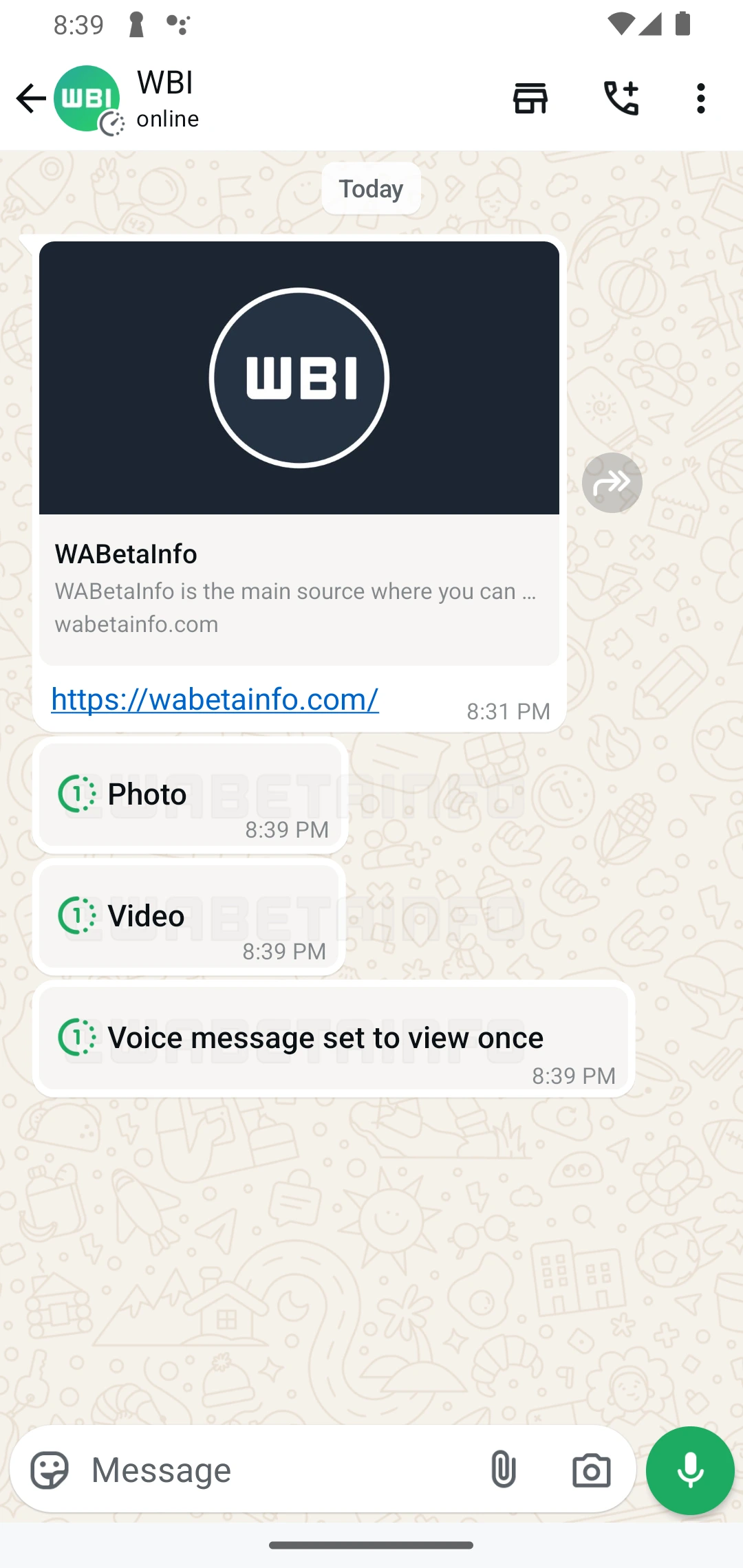 WhatsApp view once media on linked device