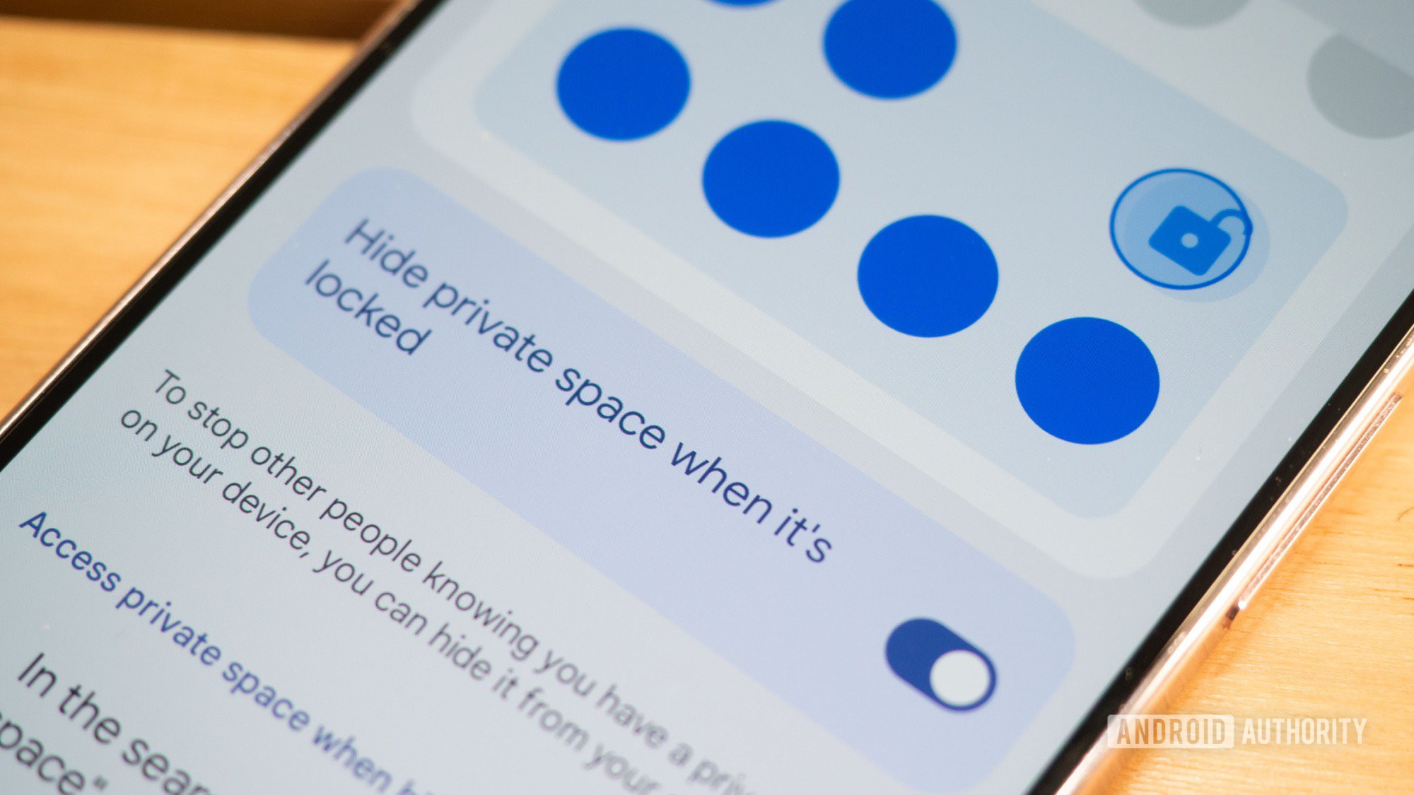 android 15 pixel hide private space