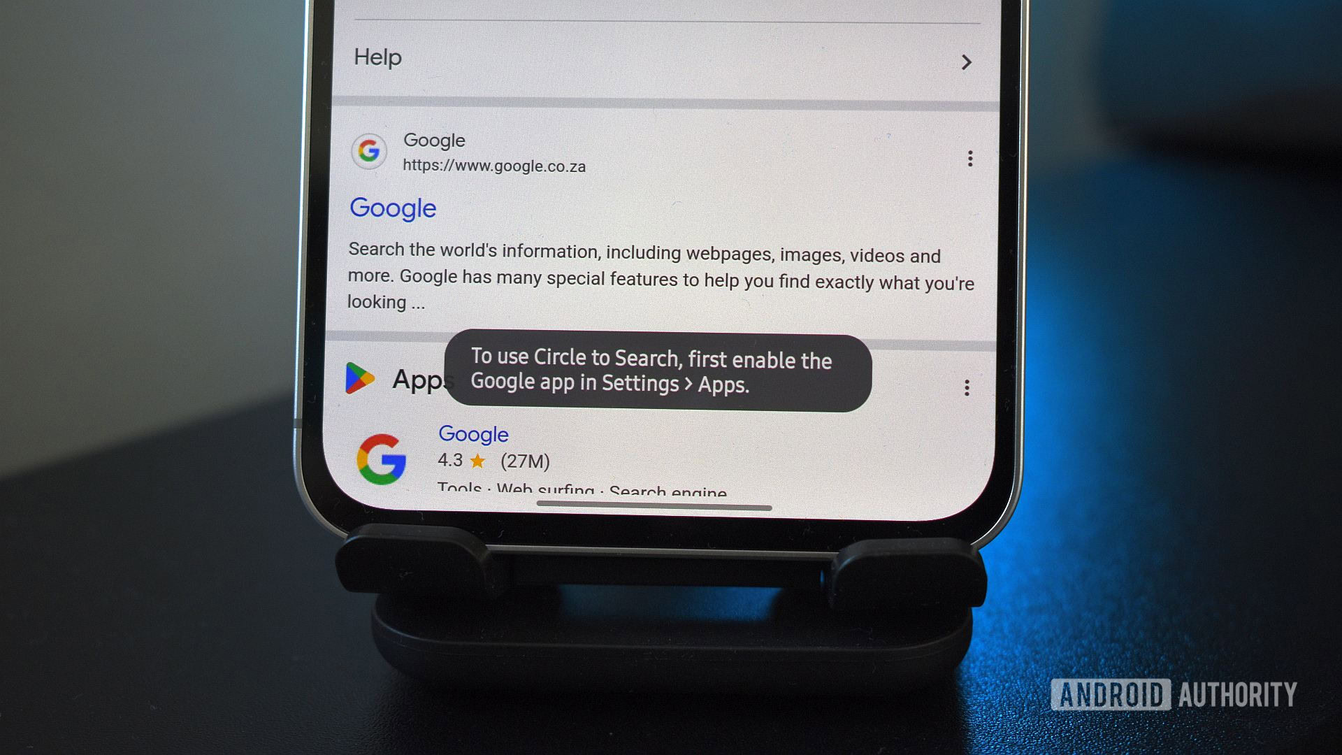 To search for Google App Circle 1