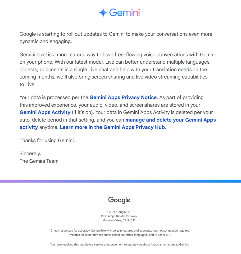 Email Google Gemini Langsung