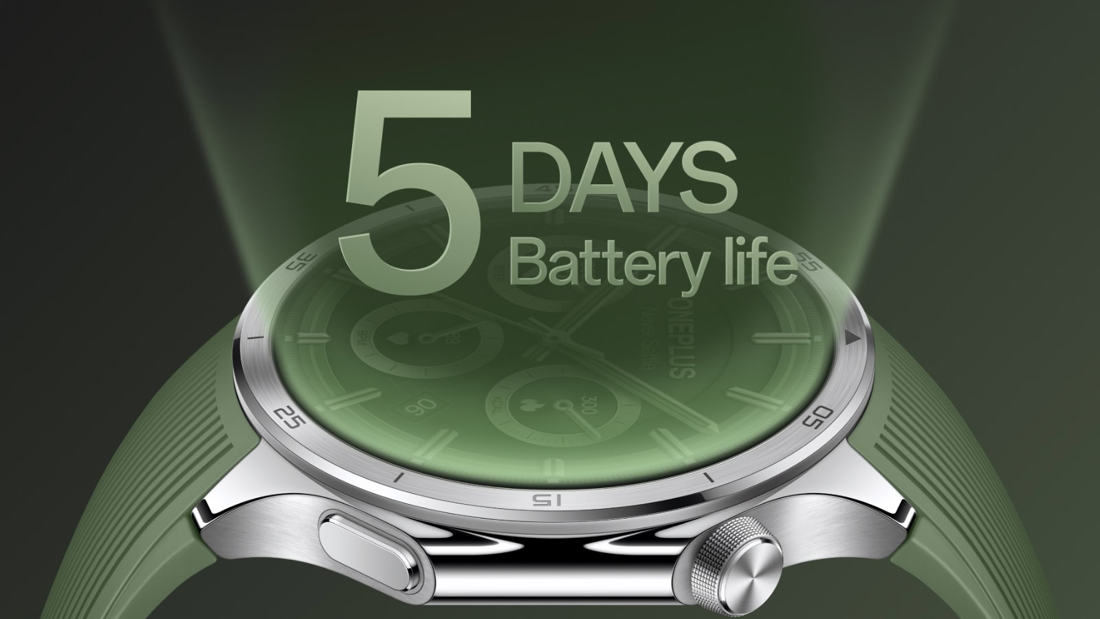 Battery life teaser image for the OnePlus Watch 3.