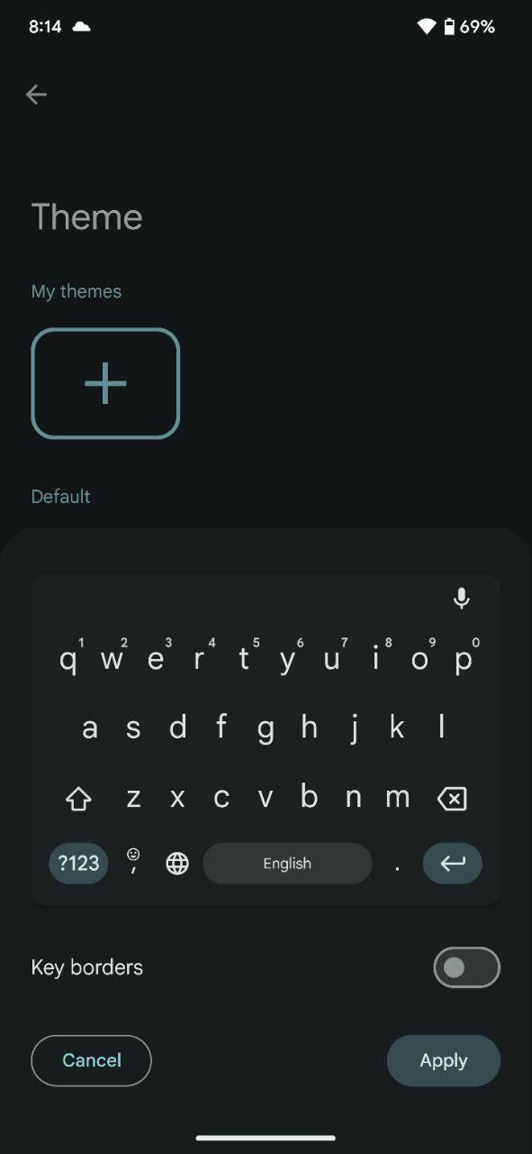 Pengaturan Tema Gboard Toggle Batas Kunci