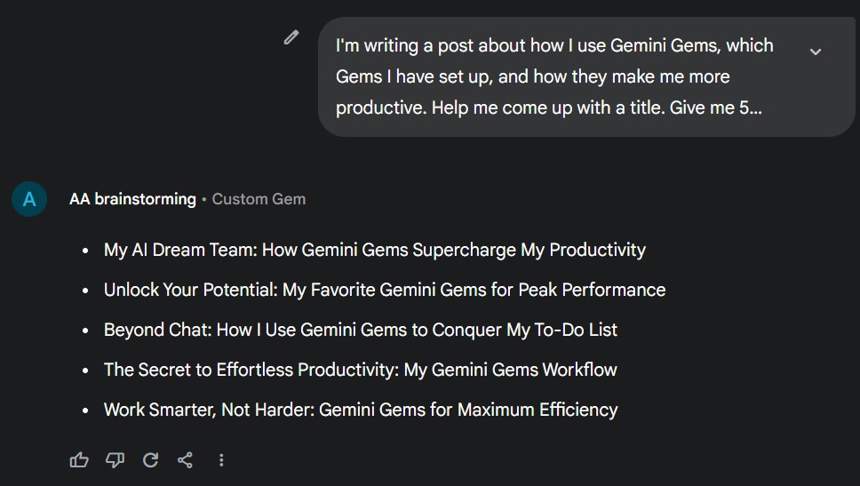 Screenshot Brainstorming Gemini