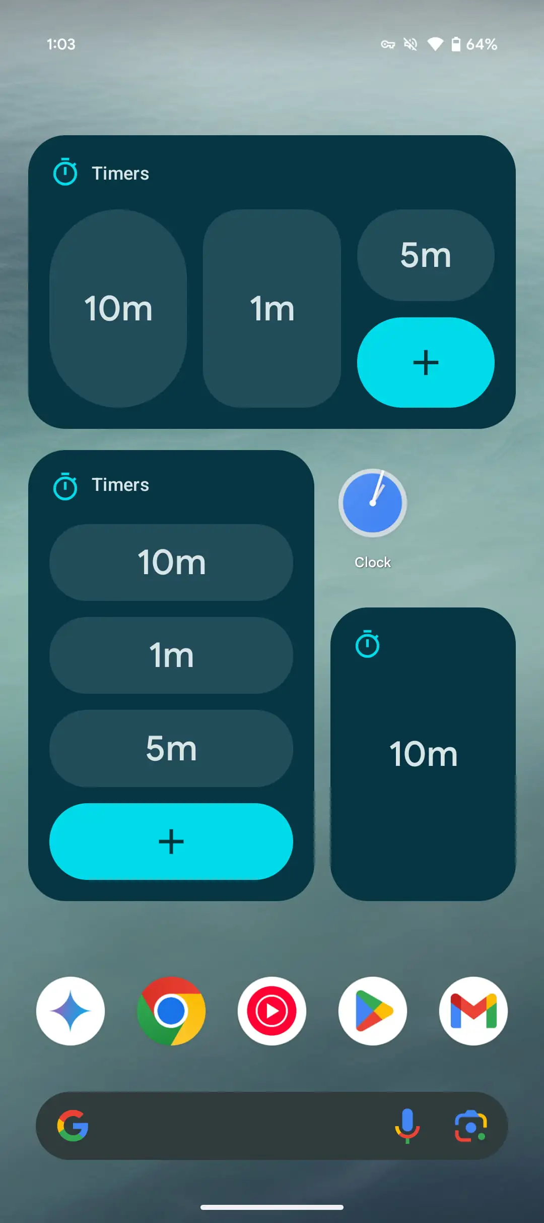 Google Clock Timer Starter Widget 1