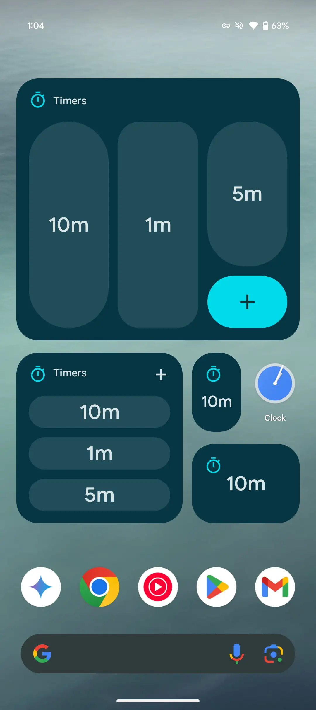 Google Clock Timer Starter Widget 2